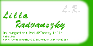 lilla radvanszky business card